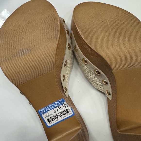 Steve Madden Cream and Tan Heeled Mules - Picture 3 of 3